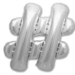 14" SILVER HASHTAG