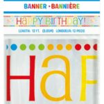 RAINBOW BIRTHDAY 12 FT FOIL BANNER