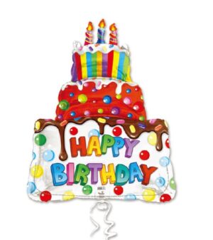 LRG SHP HAPPY BIRTHDAY 3 TIER CAKE