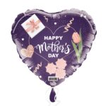 18H HAPPY MOTHER'S DAY PURPLE GIFT HEART TULIP