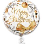 18C MERRY CHRISTMAS GOLD ORNAMENTS