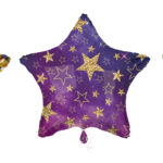 31S 3-D HAPPY NEW YEAR PURPLE GLITTERS