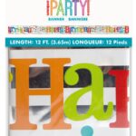 DOTTED HAPPY BIRTHDAY 12 FT FOIL BANNER