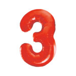 34" RED NUMBER BALLOON 3