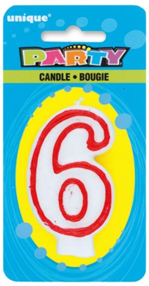 DLX NUMERL BDAY CANDLE #6