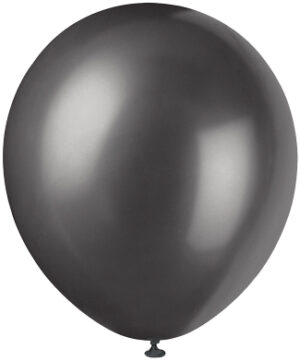 12" PEARLIZED BALLOONS 8CT - BLACK
