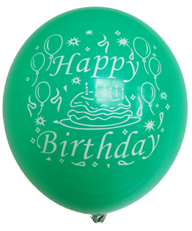 12" 8CT BIRTHDAY CAKE & BALLOONS ASSORTED