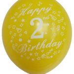 12" 8CT HAPPY 2ND BIRTHDAY ASSORTED