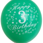 12" 8CT HAPPY 3RD BIRTHDAT ASSORTED