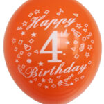 12" 8CT HAPPY 4TH BIRTHDAY ASSORTED
