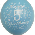12" 8CT HAPPY 5TH BIRTHDAY ASSORTED