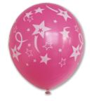 12" 6CT HOT PINK SHOOTING STARS-PRINTED AA
