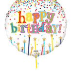 18C HAPPY BIRTHDAY STAR CANDLES WITH GLITTERS