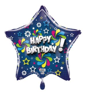 19S HAPPY BIRTHDAY 3-D BLUE FIREWORKS