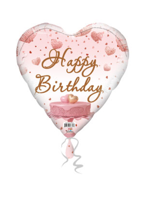 31H HAPPY BIRTHDAY CAKE W/FLOATING HEARTS