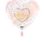 18H HAPPY MOTHER'S DAY FLORAL PINK W/SILVER HEART