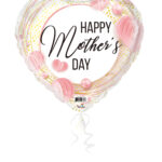 18HHMD GOLD CIRCLES WITH FLOATING PINK HEARTS