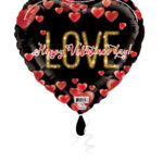 18H HVD BLACK FLOATING RED HEARTS