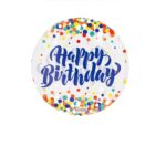 20" BUBBLZ HAPPY BIRTHDAY BLUE FRONT W/MULTICOLOR DOTS