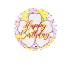 20" BUBBLZ HAPPY BIRTHDAY FLORAL PRINT