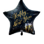 31S HAPPY NEW YEAR CLOCK CHAMPAGNE GLASSES