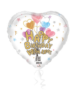 18H HB WITH LOVE HEART BALLOONS