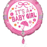 18C IT'S A BABY GIRLPINK UMBRELLA HEARTS