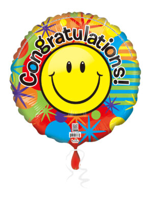 18C CONGRATULATIONS SMILEY WITH COLORFUL DOTS