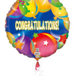 18C CONGRATULATIONS BLUE BALLOONS & STARS