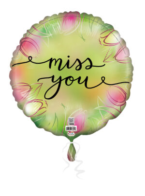 18C MISS YOU TULIPS GREEN BACKGROUND