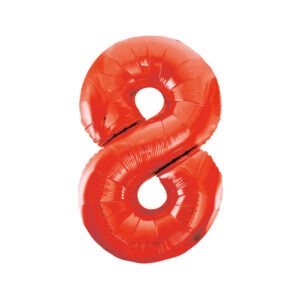 34" RED NUMBER BALLOON 8