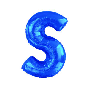 34" BLUE LETTER S