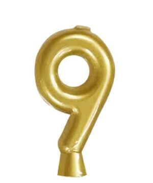 #9 GOLD NUMBER CANDLE