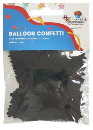 STAR 1.5CM METALLIC CONFETTI 20GM- BLACK
