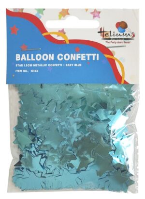 STAR 1.5CM METTALLIC CONFETTI 20GM- BABY BLUE