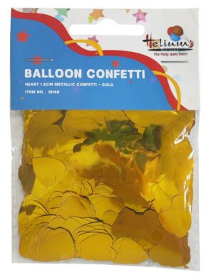 HEART 1.5M METALLIC CONFETTI 20GM-GOLD