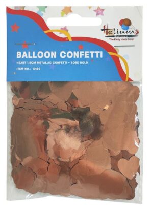 HEART 1.5M METALLIC CONFETTI 20GM-ROSE GOLD