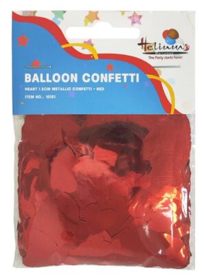 HEART 1.5M METALLIC CONFETTI 20GM-RED