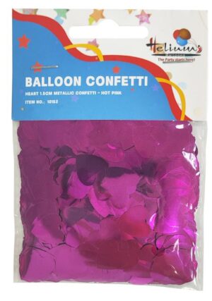 HEART 1.5M METALLIC CONFETTI 20GM-HOT PINK