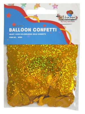 HEART 1.5M HOLOGRAPHIC CONFETTI 20GM-GOLD