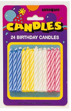 24 SPIRL B'DAY CANDLE-MULTI COLOR