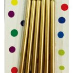 6CT CHAMPAGNE 5" TALL BDAY CANDLE