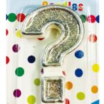 SILVER NUMERAL BDAY CANDLE #?