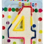 RAINBOW NUMERAL BDAY CANDLE #4
