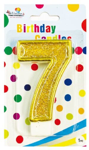 GOLD NUMERAL BDAY CANDLE #7