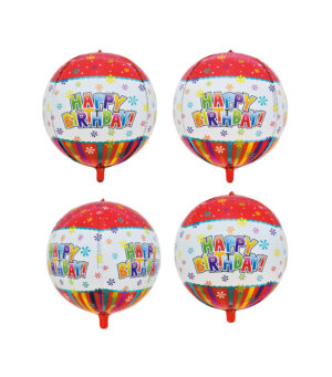 16O ORB HAPPY BIRTHDAY RED TOP & COLORFUL STRIPES