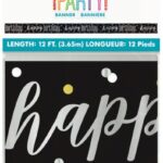 BLACK & SILVER HAPPY BIRTHDAY 12 FT 1CT/12PK
