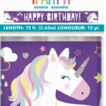 UNICORN BIRTHDAY 12 FT. FOIL BANNER