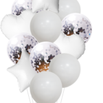 WHITE WITH SILVER CONFETTI