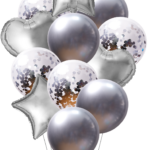 SILVER/SPARKLE SILVE - 12 PCS